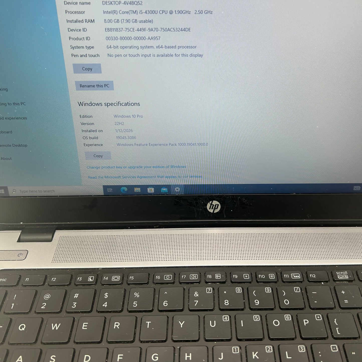 HP EliteBook 840 G1 14" i5-4300U 2.5GHz 8GB RAM 256GB SSD