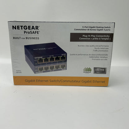 Netgear GS105 5-Port Gigabit Desktop Switch MV12W-HW