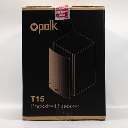 New Polk Audio T15 Bookshelf Speaker Powered Bookshelf Speakers Black AM1565-C