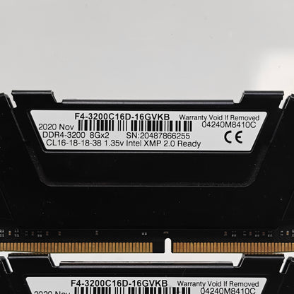G.Skill Ripjaws V 16GB (2x8GB) RAM DDR4 3200MHz F4-3200C16D-16GVKB