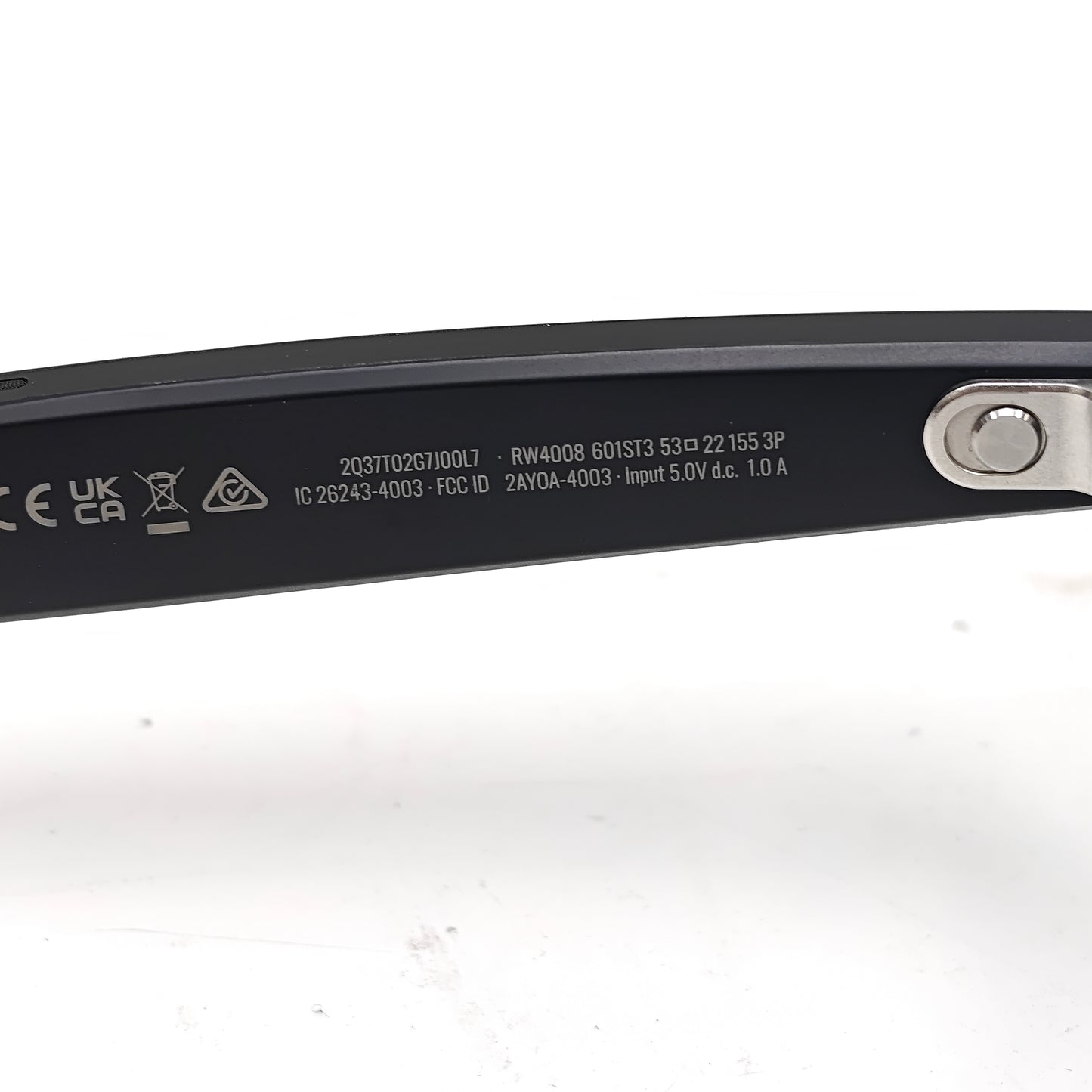 Ray-Ban Meta Wayfarer Gen 1 Matte Black Polarized RW4008 601ST3 AI Smart Glasses