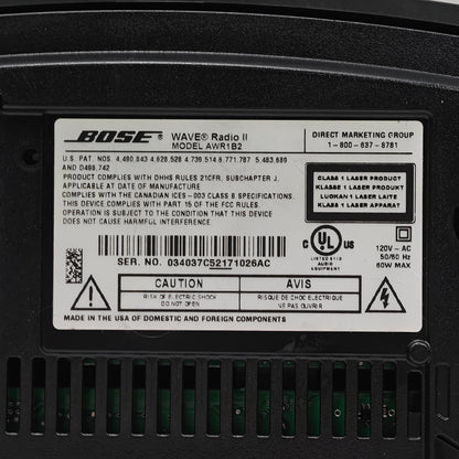Bose Wave Radio II Alarm Clock Radio AWR1B2