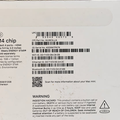 2024 Apple Mac Mini M4 10 Core 4.5GHz 16GB RAM 512GB SSD MU9E3LL/A
