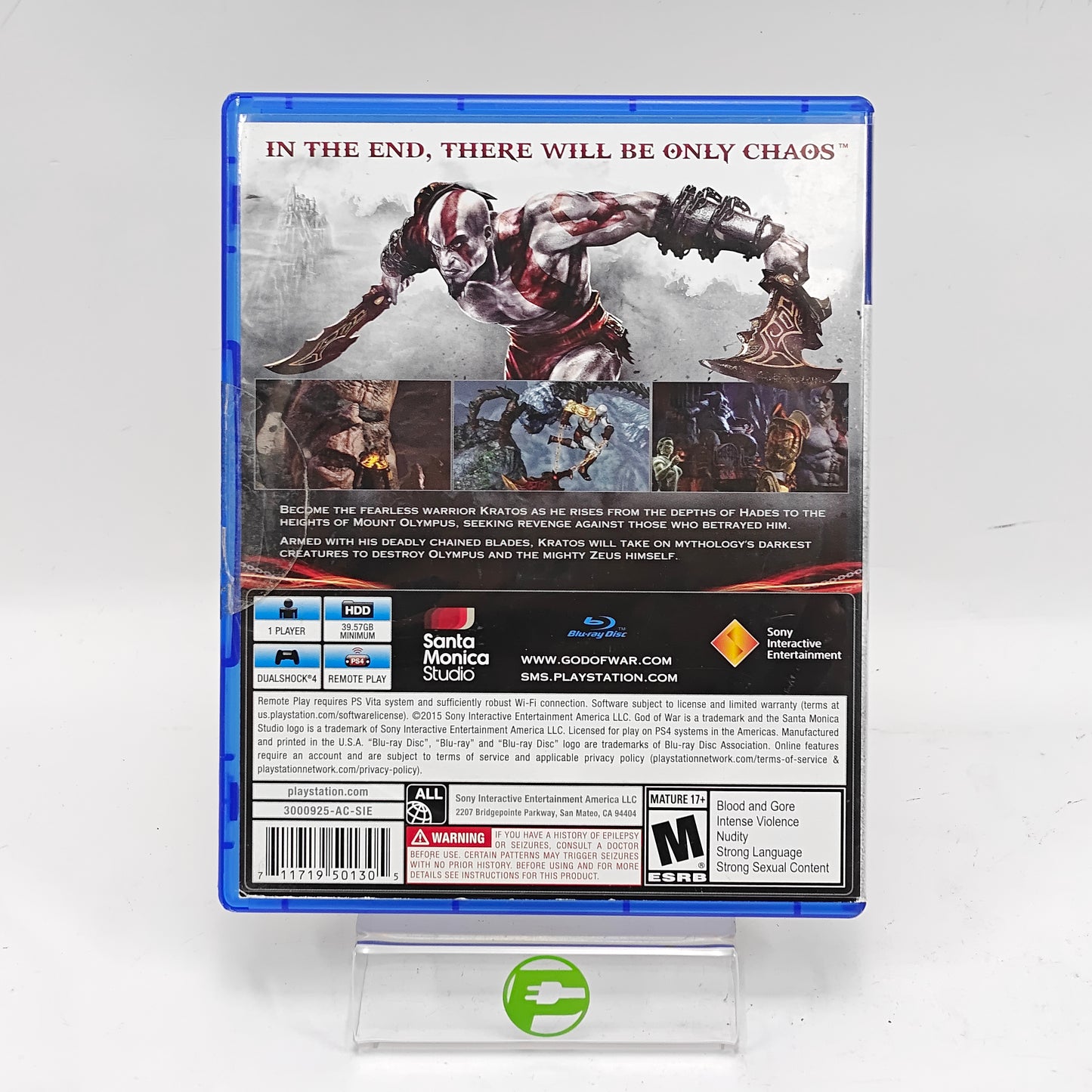 God of War III: Remastered (Sony PlayStation 4 PS4, 2015)
