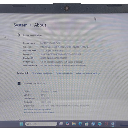 HP Laptop 14-DQ0032DX 15.6" Celeron N4020 1.1GHz 4GB RAM 64GB SSD